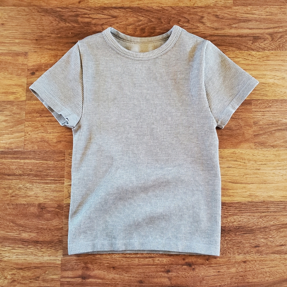 Better Together Top Size XS Short Ribbed Gray